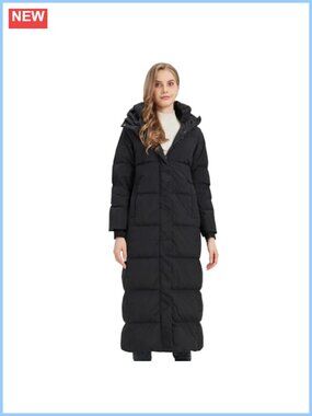 Women's Full Length Hooded Winter Puffer Down Coat
